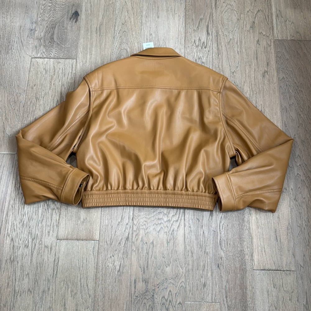 NWT SIMKHAI Marbella Cropped Faux Leather Utility Jacket Size XL - Picture 10 of 10